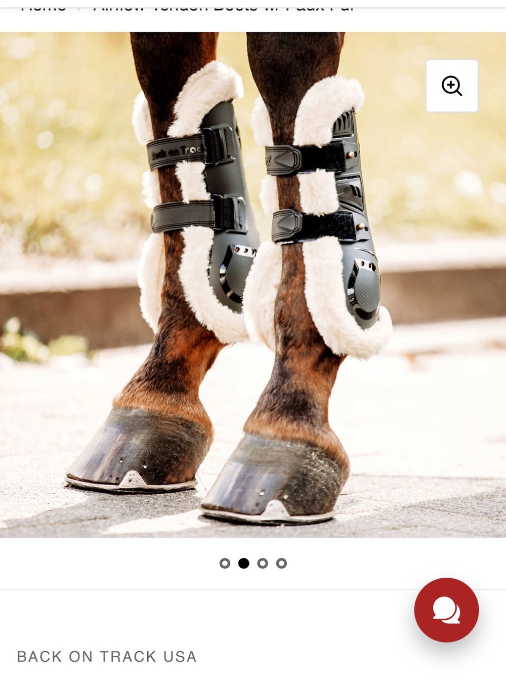 Back on Track Airflow Faux Fur Tendon Horse Open Front Boots - Small